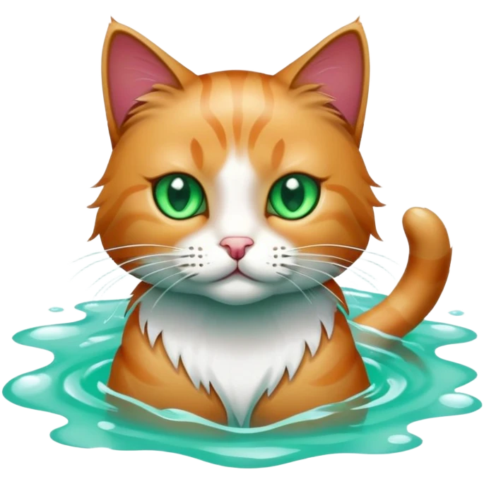 Cat in water emoji