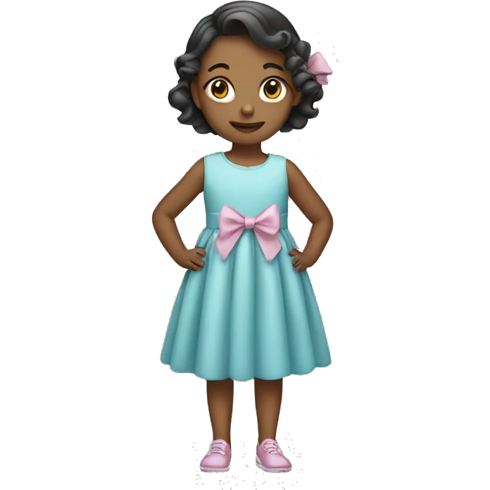 Little girl with a dress and bow emoji