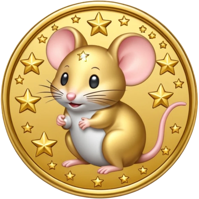 mouse coin with stars around it
 emoji