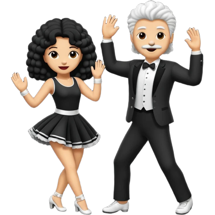 2 perros poddle uno macho y una hembra bailando  emoji