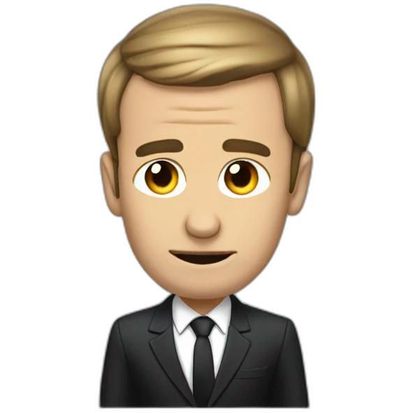 macron with a hand on his head emoji
