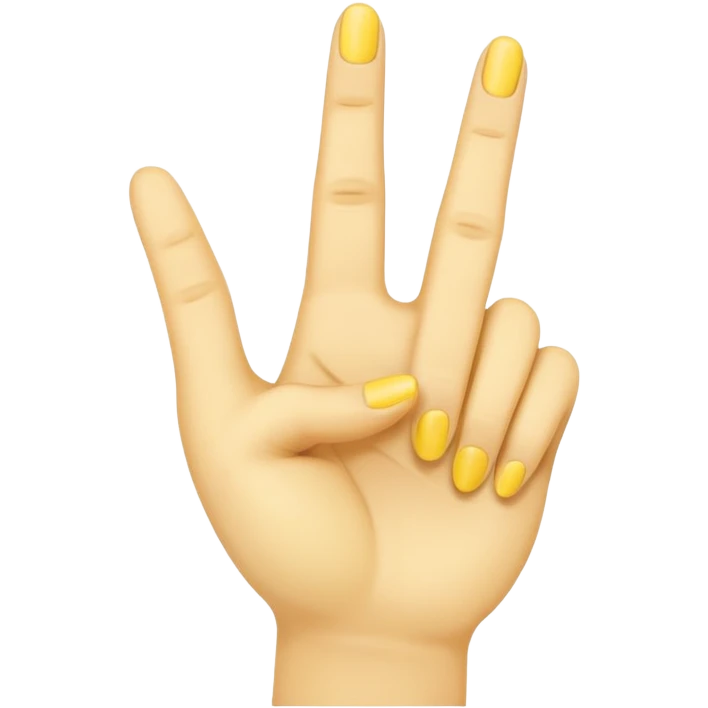Yellow Hand With Index And Middle Finger Raised In A V Shape emoji