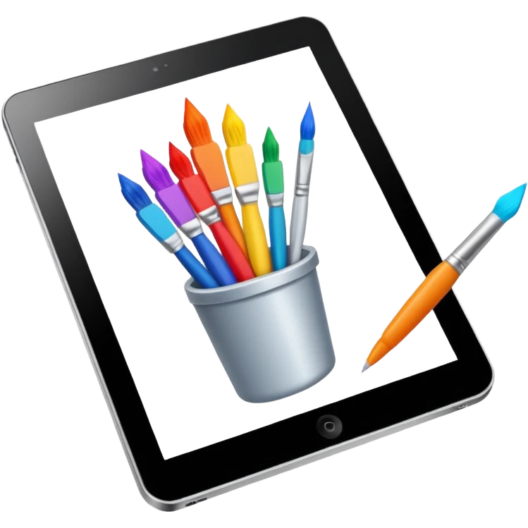 paintbrush drawing on a tablet screen emoji