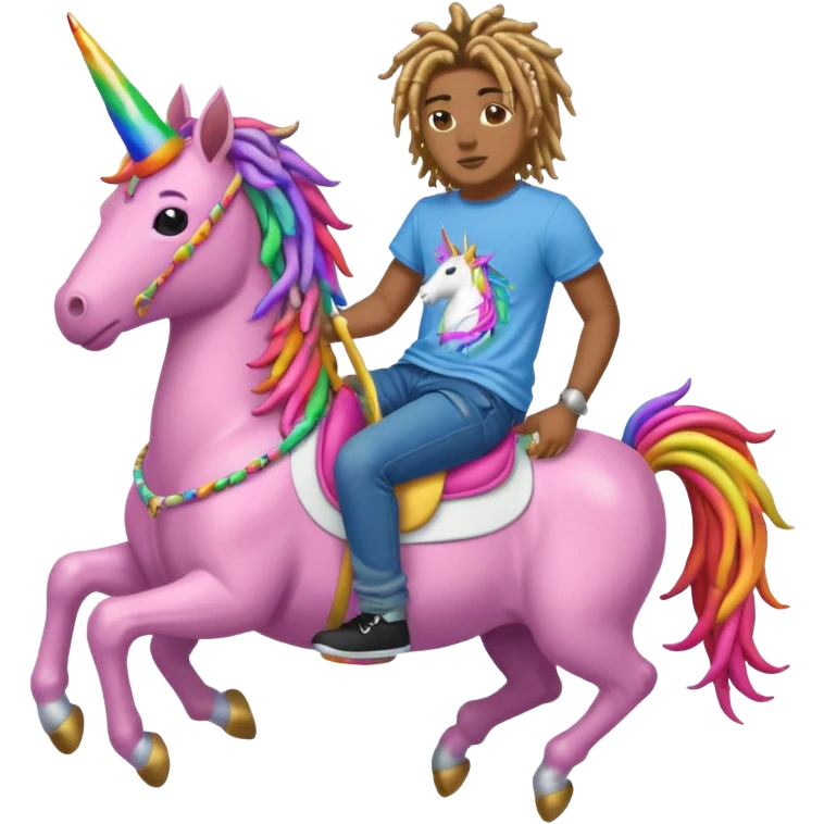 Juice world on top of a unicorn emoji