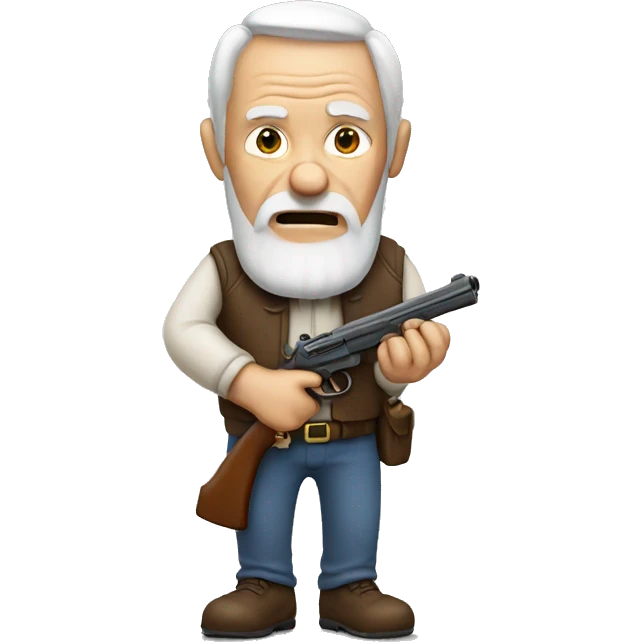 Old man holding gun emoji