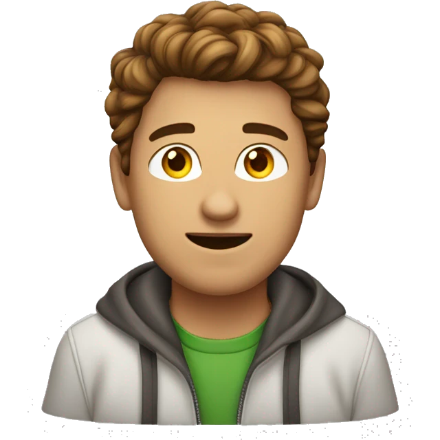 ein junger man mit Kapuze braunen Haaren  emoji