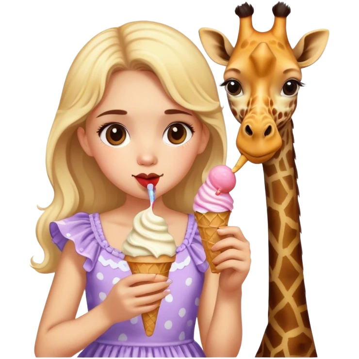 Icecream, giraffe, dress emoji
