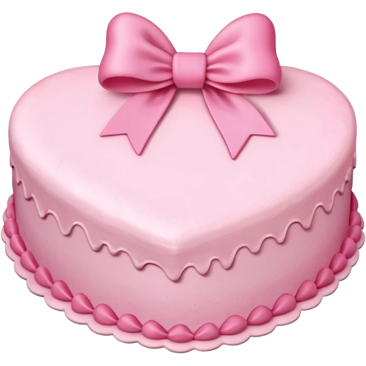 heart shaped birthday cake with pink bow emoji