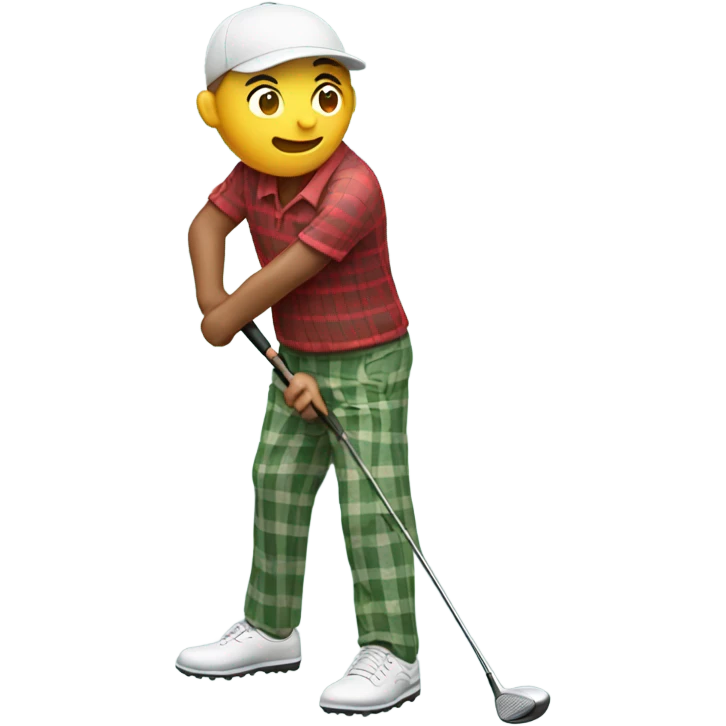 Golfer in plaid pants emoji