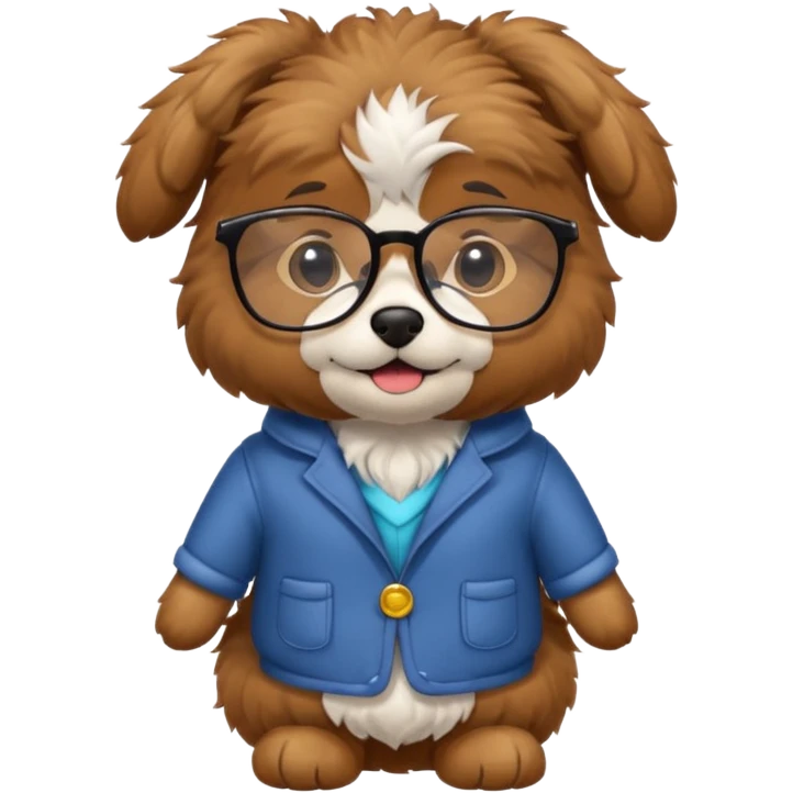 dog with clothes and wearing glasses emoji