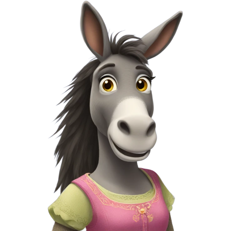 Donkey from Shrek dressed like a girl emoji