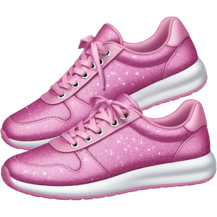 pink glitter fabric sneakers no brand emoji
