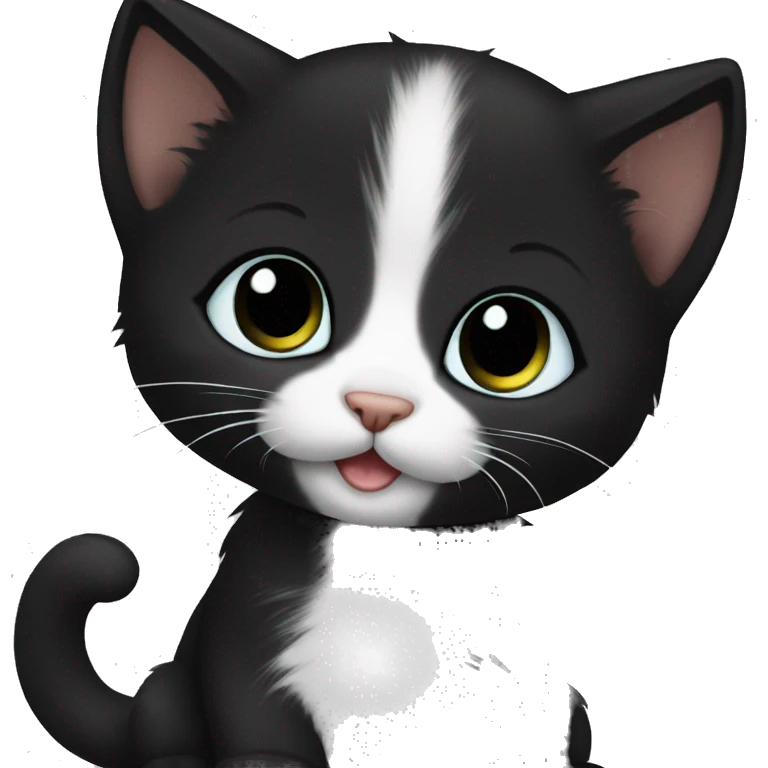 Cute baby black kitten emoji