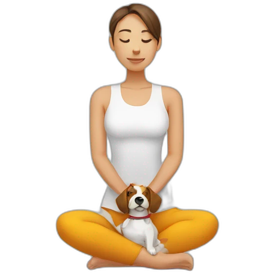Yoga haciendo el perro emoji