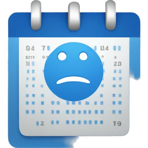 Calender in blue emoji