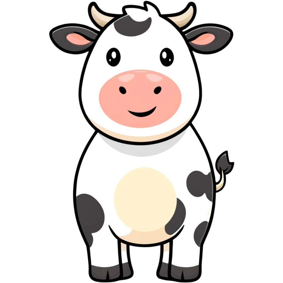 a happy dairy cow emoji