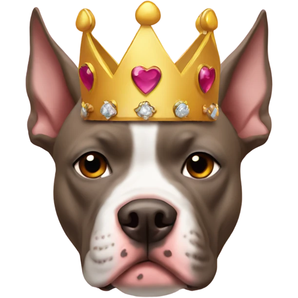 Three pitbulls wearing crowns emoji