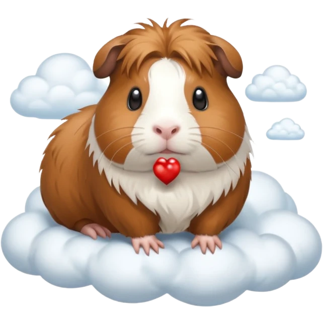 a majestic guinea pig sitting on a cloud emoji
