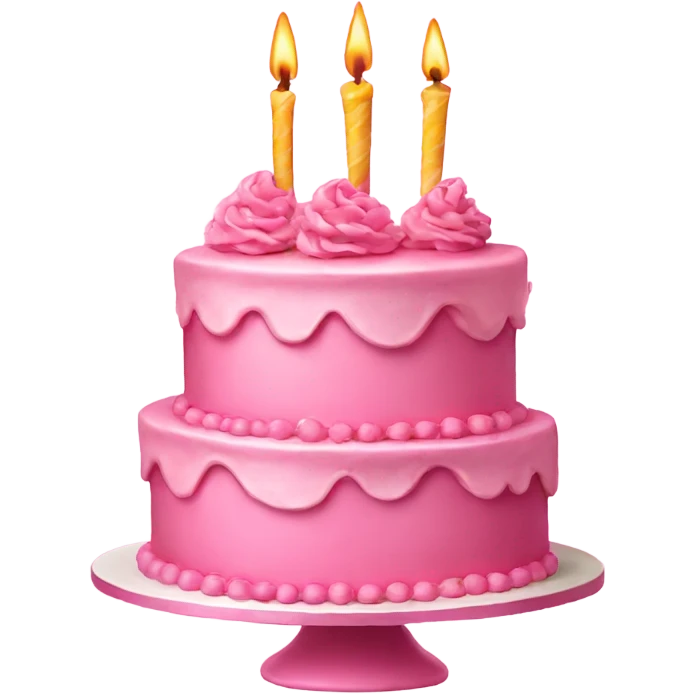 Beautiful pink birthday cake emoji