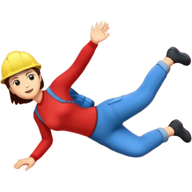 The Letters “fall risk” on a red square emoji