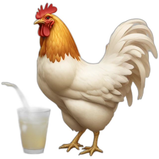 big chicken spitting milk emoji