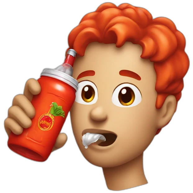 face drinking sriracha emoji