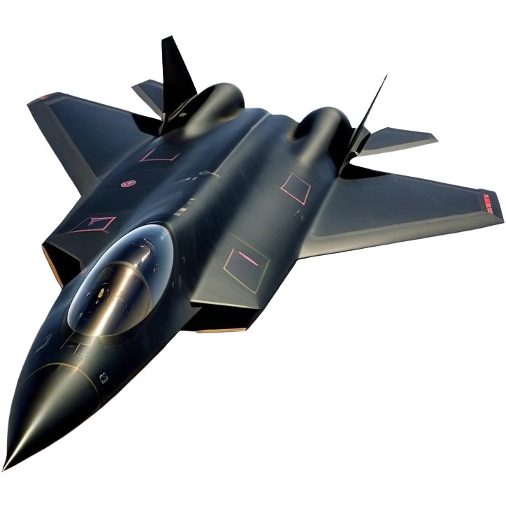 SR-71 Blackbird - Lockheed Martin (Stealth Grey) A sleek, high-speed reconnaissance aircraft with an elongated, needle-like fuselage and a smooth, aerodynamic design. The body is finished in a deep, matte jet-black with subtle panel lines and heat-resistant detailing. Its twin engines are seamlessly integrated into the structure, with sharp, swept-back wings that emphasize speed and stealth. The cockpit canopy is tinted, adding to its mysterious, high-tech aesthetic, while the overall silhouette exudes an aura of unmatched velocity and secrecy. emoji