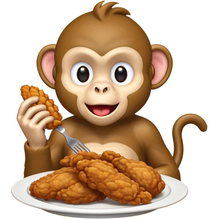 monkey eating chicken emoji