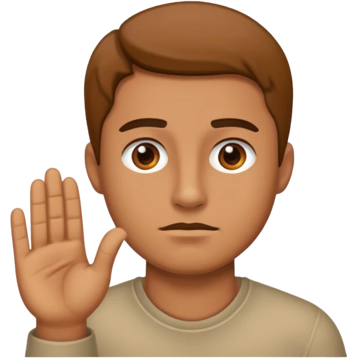 A man saying no with a nonchalant look emoji