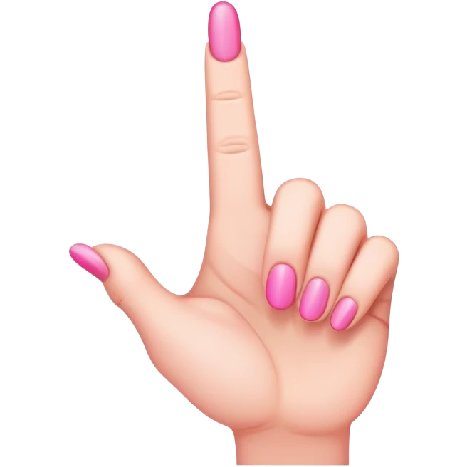 Pink middle finger emoji
