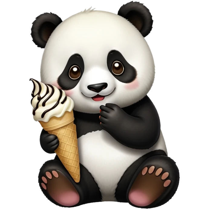 Panda eating ice cream emoji
