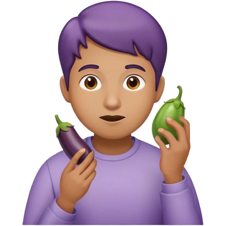 Person eating eggplant emoji