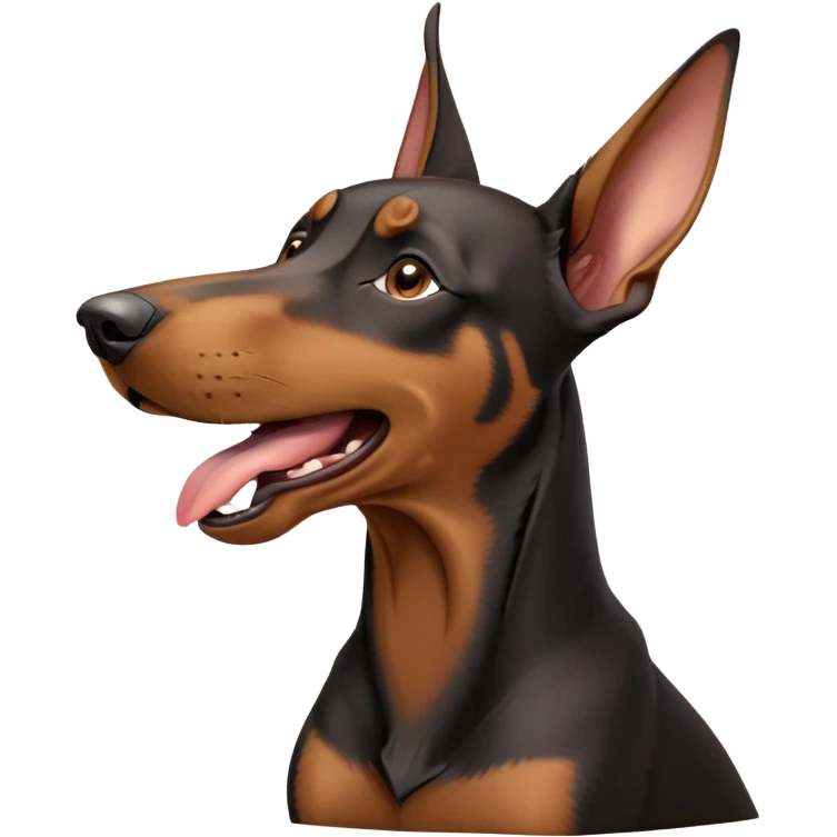 cinematic-cute-yawning-doberman-portrait-emoji,-head-tilted-slightly-with-a-dramatic,-wide-open-yawn,-revealing-a-sleek black and brown fur-with-a-subtle-shimmer,-floppy-ears-slightly-drooping,-round-brown-eyes-barely-open-in-drowsy emoji