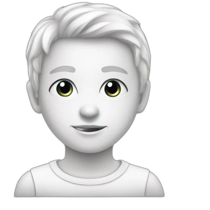 Single young human white vector emoji