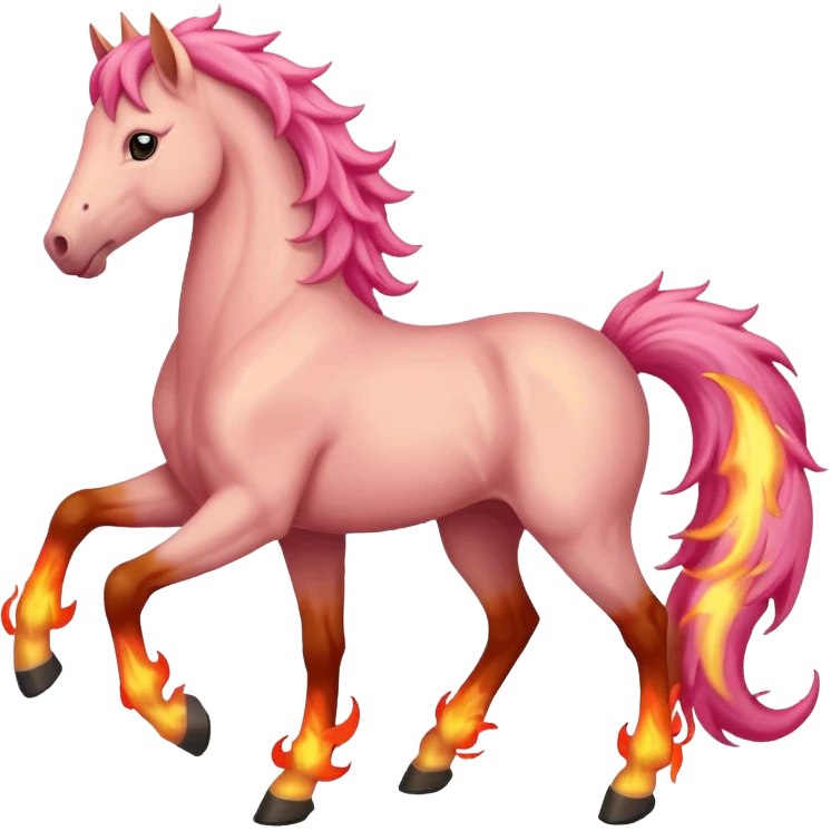 light pink fire horse  emoji