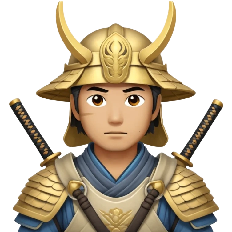 male samurai warrior with angelic halo and nomadic traveling gear emoji
