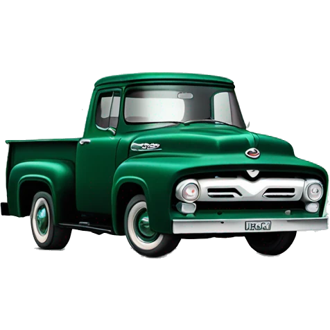Dark green 1956 Ford F100 Truck emoji