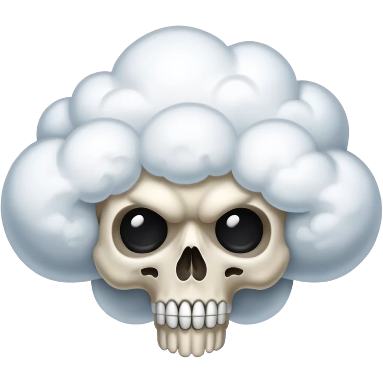 Cloud on skul facing surprised  emoji