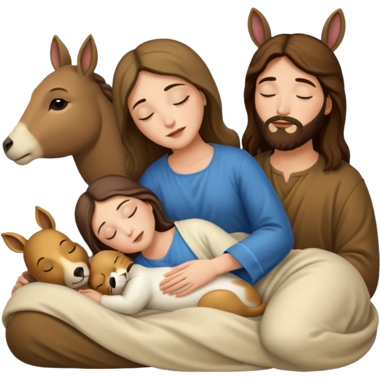 Marie Joseph Jesus et les animaux font tous dodo emoji