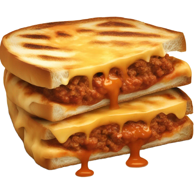 one panini Bolognese with cheese  emoji