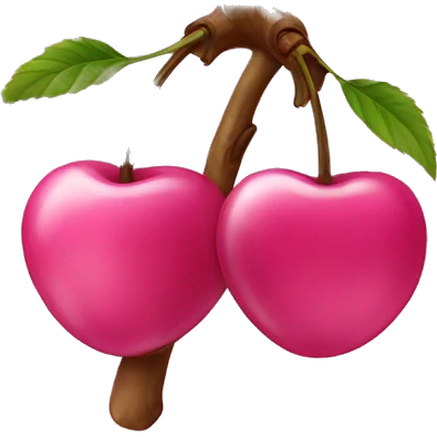 a pair of pink cherry emoji