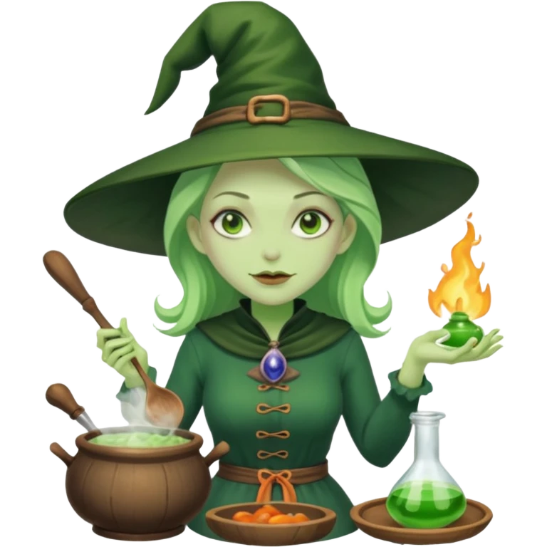 green witch cooking potion emoji