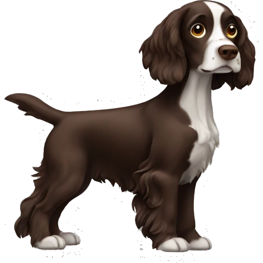 Dark brown working spaniel emoji