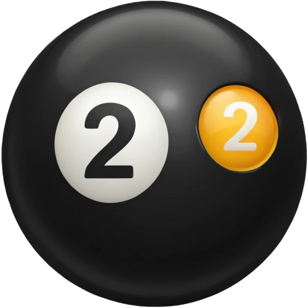 Make a black pool ball with one number 2 emoji