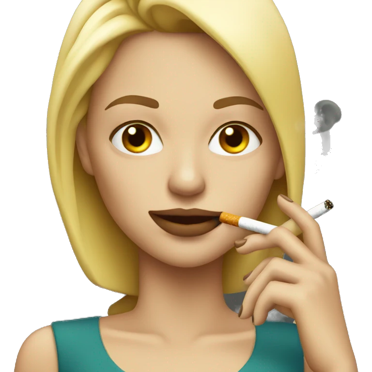 blonde woman smoking a cigarette   emoji