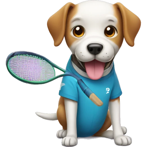 Dog with racket emoji