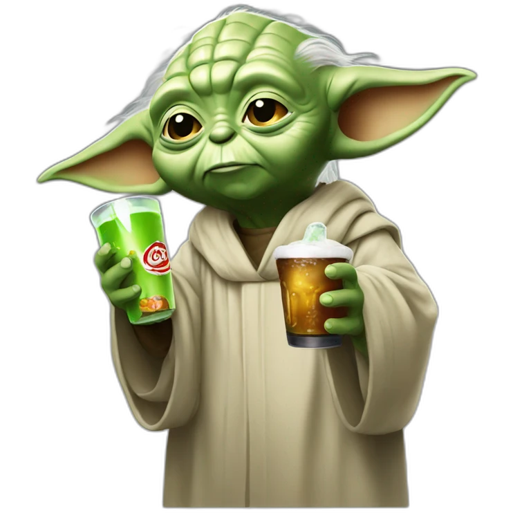 Yoda drinks coca emoji