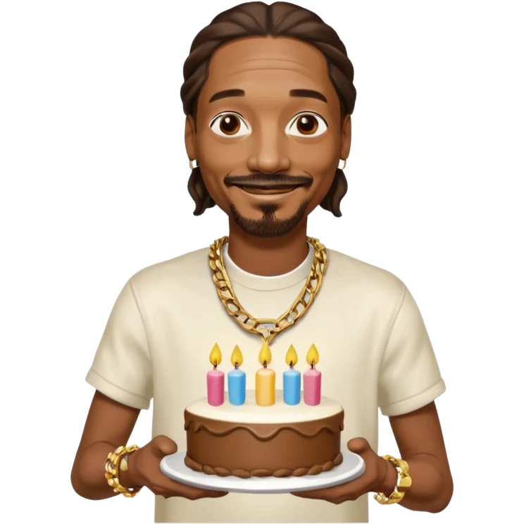 snopp dogg holding birthday cake emoji