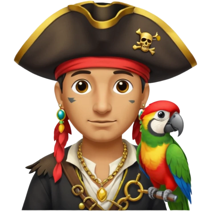 pirate and parrot emoji