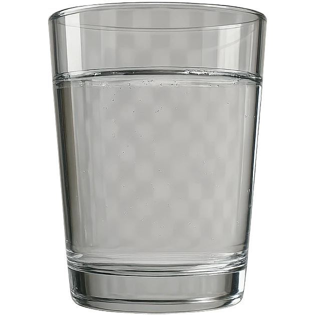 bicciere di acqua fluttua in aria, iperrealistico 4k emoji